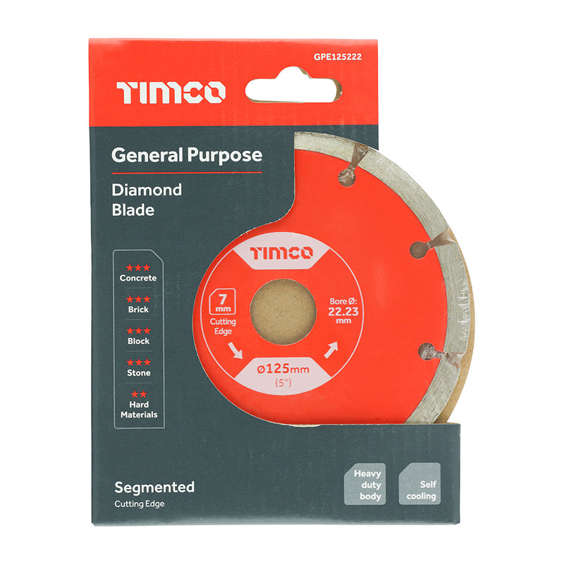 TIMco Premium Diamond Blade Segmented - 125 x 22.2 - 1 Piece