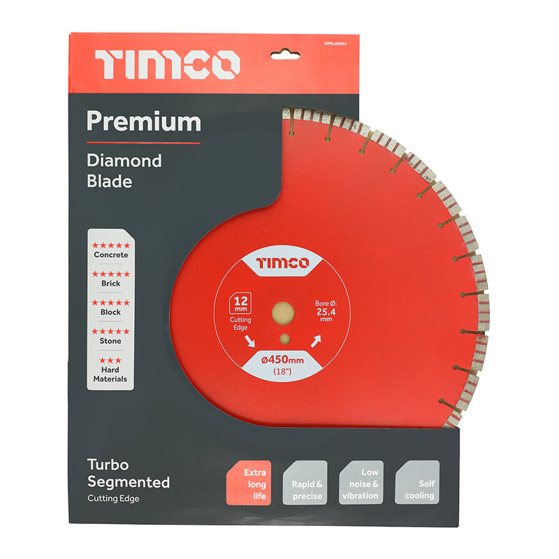 TIMco Premium Diamond Blade Segmented - 450 x 25.4 - 1 Piece