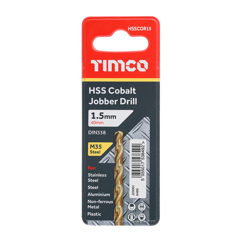 TIMco Ground Jobber Drills - Cobalt M35 - 1.5mm - 1 Piece