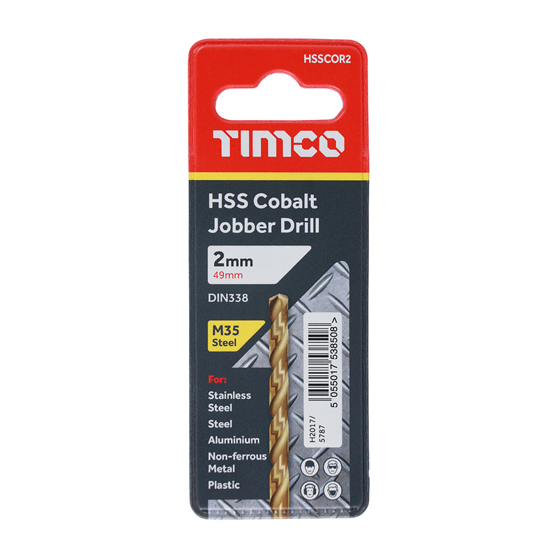 TIMco Ground Jobber Drills - Cobalt M35 - 2.0mm - 1 Piece