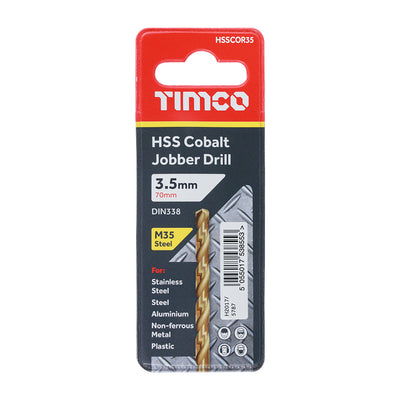 TIMco Ground Jobber Drills - Cobalt M35 - 3.5mm - 1 Piece