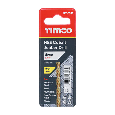 TIMco Ground Jobber Drills - Cobalt M35 - 3.0mm - 1 Piece