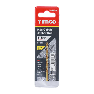 TIMco Ground Jobber Drills - Cobalt M35 - 5.5mm - 1 Piece