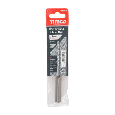 TIMco Ground Jobber Drills HSS M2 - 12.0mm - 1 Piece