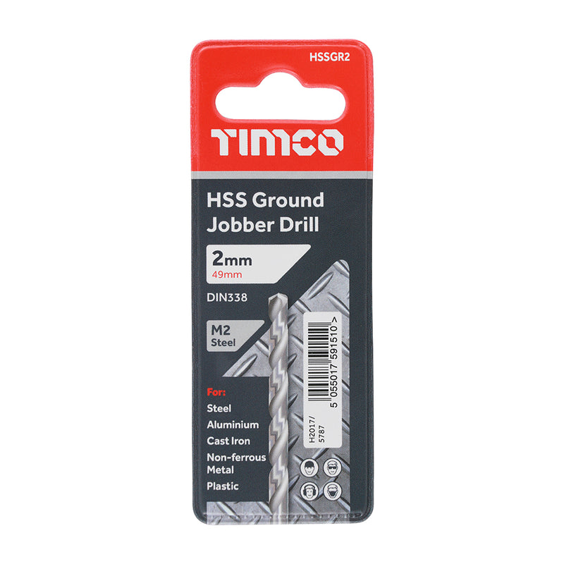TIMco Ground Jobber Drills HSS M2 - 2.0mm - 1 Piece