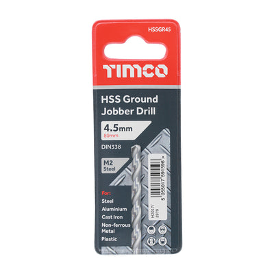 TIMco Ground Jobber Drills HSS M2 - 4.5mm - 1 Piece