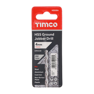 TIMco Ground Jobber Drills HSS M2 - 4.0mm - 1 Piece