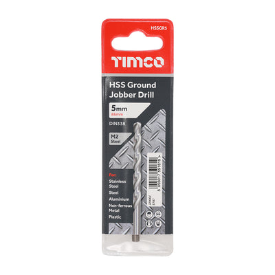 TIMco Ground Jobber Drills HSS M2 - 5.0mm - 1 Piece