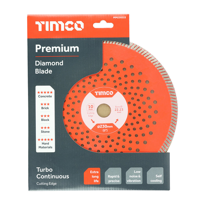 TIMco Premium Diamond Blade Continuous  - 230 x 22.2 - 1 Piece