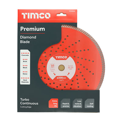 TIMco Premium Diamond Blade Continuous  - 300 x 22.2 - 1 Piece