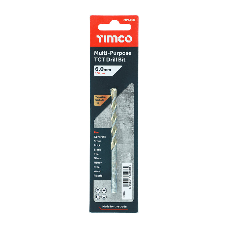TIMco TCT Multi-Purpose Drill Bits - 6.0 x 100 - 1 Piece