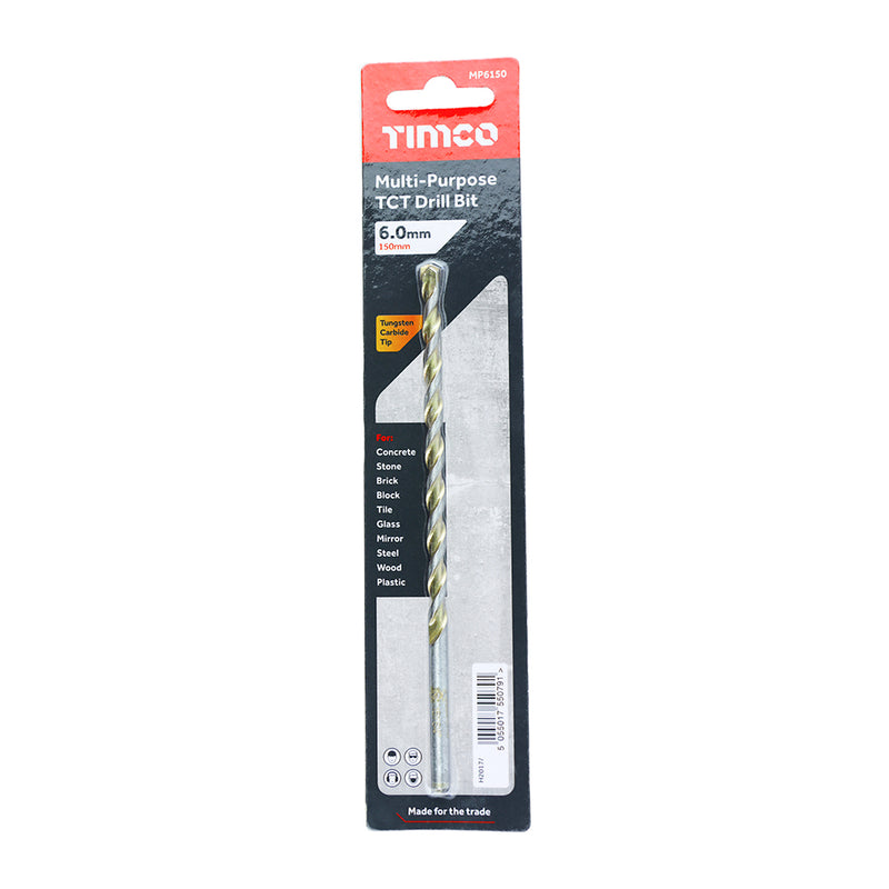 TIMco TCT Multi-Purpose Drill Bits - 6.0 x 150 - 1 Piece