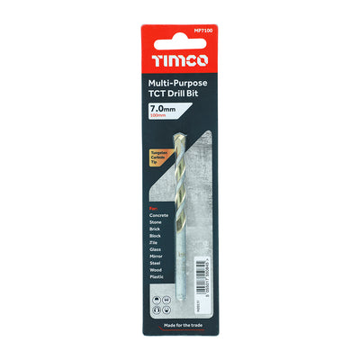 TIMco TCT Multi-Purpose Drill Bits - 7.0 x 100 - 1 Piece