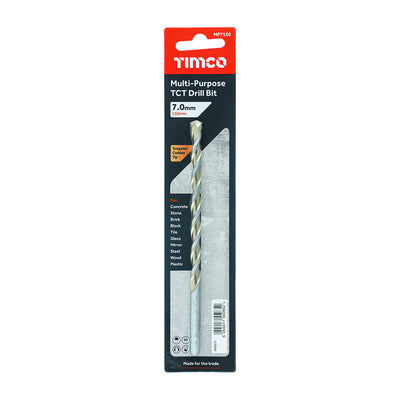 TIMco TCT Multi-Purpose Drill Bits - 7.0 x 150 - 1 Piece
