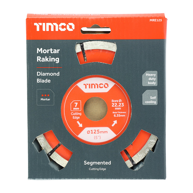 TIMco General Purpose Mortar Raking Diamond Blade - 125 x 22.2 - 1 Piece