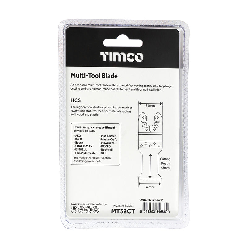 TIMco Multi-Tool Coarse Cut Blade For Wood Carbon Steel - 32mm - 1 Piece