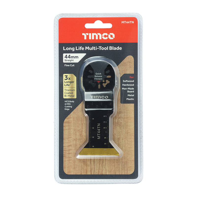 TIMco Multi-Tool Fine Cut Blade For Wood/Metal Titanium Coated Bi-Metal - 44mm - 1 Piece
