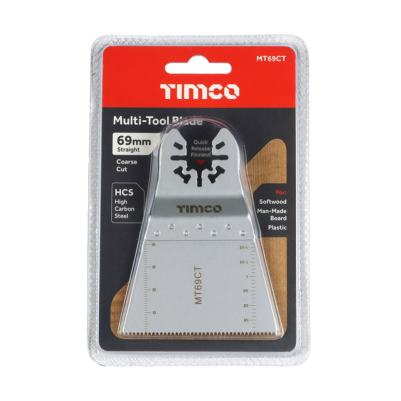 TIMco Multi-Tool Coarse Cut Blade For Wood Carbon Steel - 69mm - 1 Piece