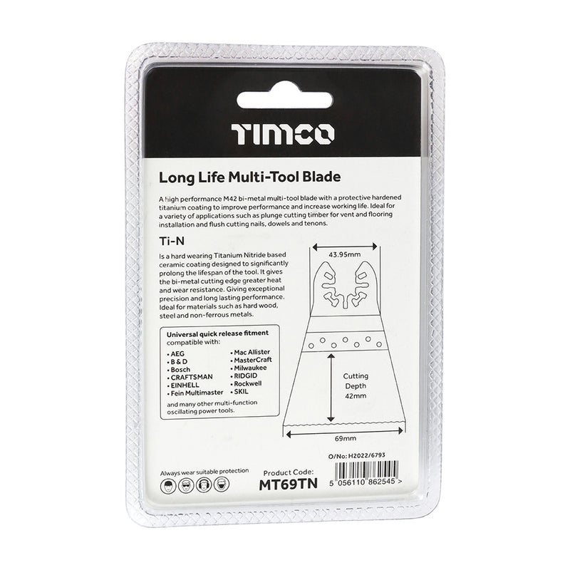 TIMco Longlife MTool Blade Straight - 69mm - 1 Piece
