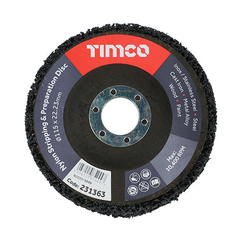 TIMco Set of Nylon Stripping & Preparation Discs - 115 x 22.23 - 10 Pieces