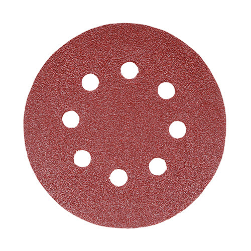 TIMco Random Orbital Sanding Discs 60 Grit Red - 125mm - 5 Pieces