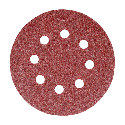 TIMco Random Orbital Sanding Discs 60 Grit Red - 150mm - 5 Pieces