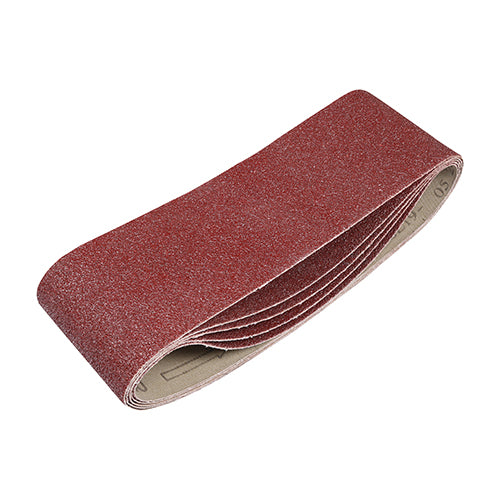 TIMco Sanding Belts 40 Grit Red - 75 x 533mm - 5 Pieces