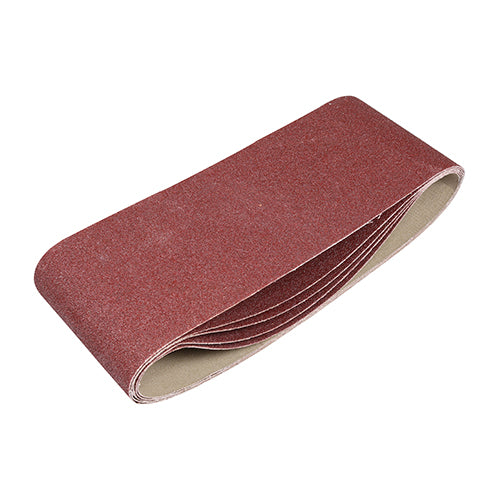 TIMco Sanding Belts 80 Grit Red - 100 x 610mm - 5 Pieces