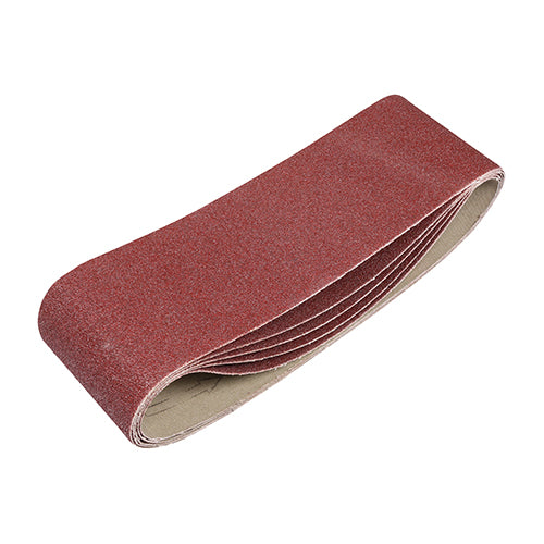 TIMco Sanding Belts 80 Grit Red - 75 x 533mm - 5 Pieces