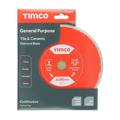 TIMco General Purpose Tile & Ceramic Blade  - 180 x 22.2 - 1 Piece