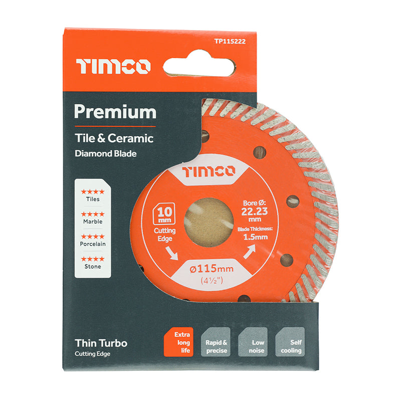 TIMco Premium Tile & Ceramic Blade - 115 x 22.2 - 1 Piece