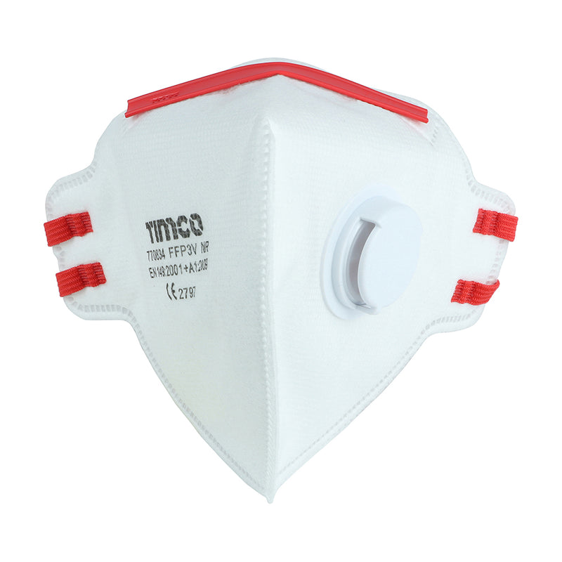 TIMCO FFP3 Fold Flat Valved Masks - One Size - Pack Quantity - 3