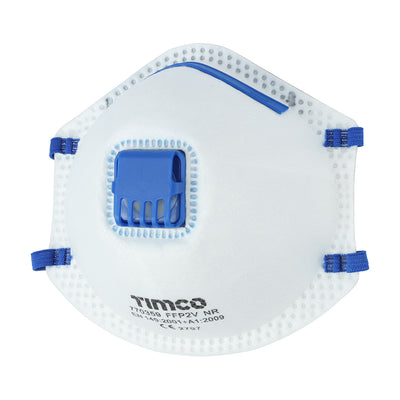 TIMCO FFP2 Moulded Valved Masks - One Size - Pack Quantity 3