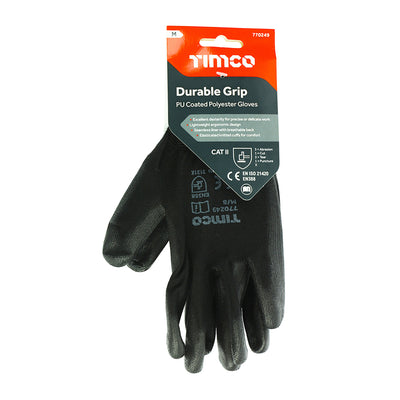 TIMCO Durable Grip PU Coated Polyester Gloves - Medium