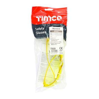 TIMCO Safety Glasses Amber - One Size
