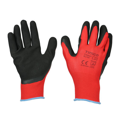 TIMCO Toughlight Grip Sandy Latex Coated Polyester Gloves - X Large