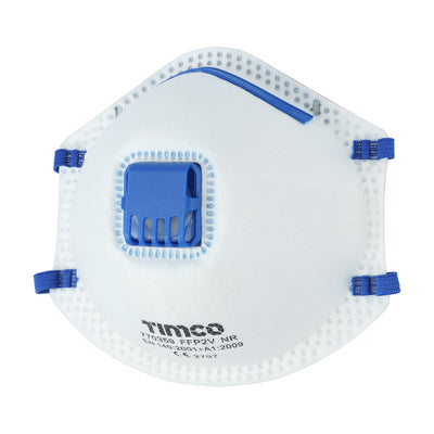 TIMCO FFP2 Moulded Valved Masks - One Size - Pack Quantity 10