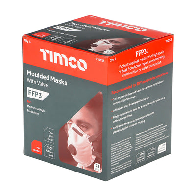 TIMCO FFP3 Moulded Valved Masks - One Size