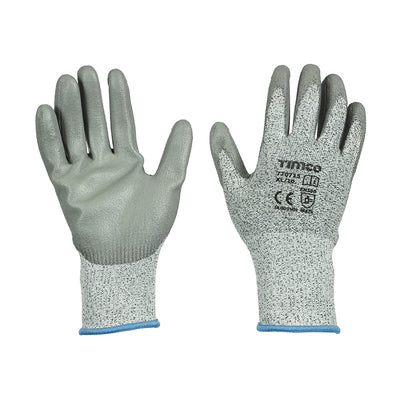 TIMCO Medium Cut PU Coated HPPE Fibre with Glass Fibre Gloves - X Large