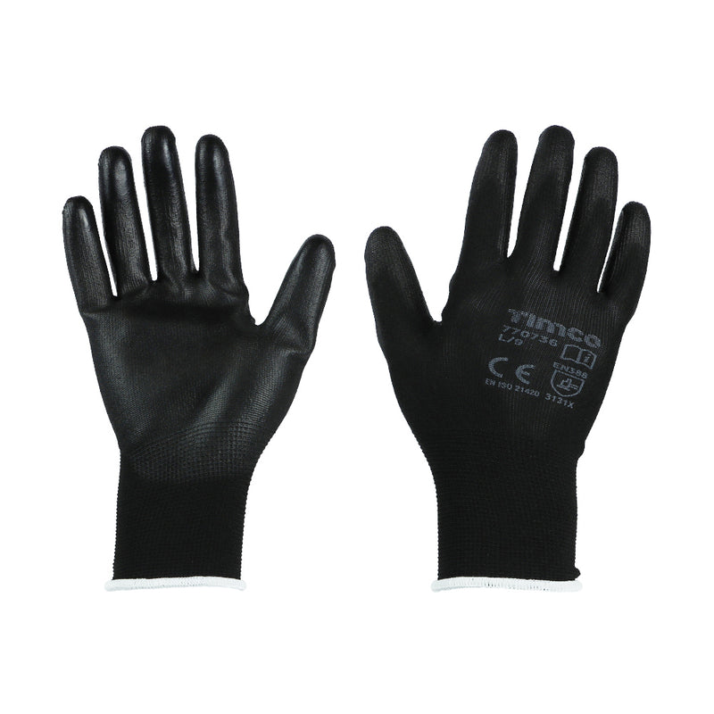 TIMCO Durable Grip PU Coated Polyester Gloves - Large