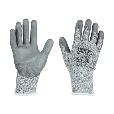 TIMCO High Cut PU Coated HPPE Fibre with Glass Fibre Gloves - Large