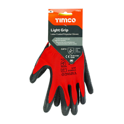 TIMCO Light Grip Glove Crinkle Latex Coated Polyester Gloves - Medium