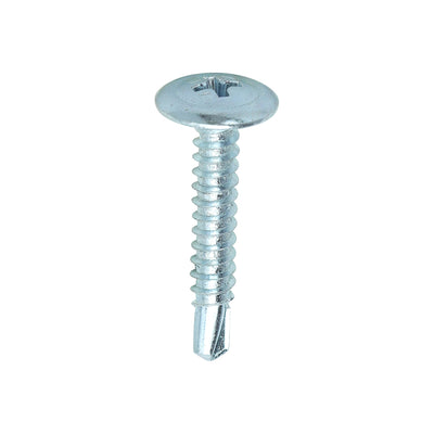 TIMco Self-Drilling Wafer Head Silver Screws - 4.2 x 25 - 1000 Pieces