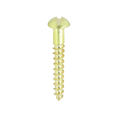 TIMco Solid Brass Round Head Woodscrews - 6 x 1 - 200 Pieces