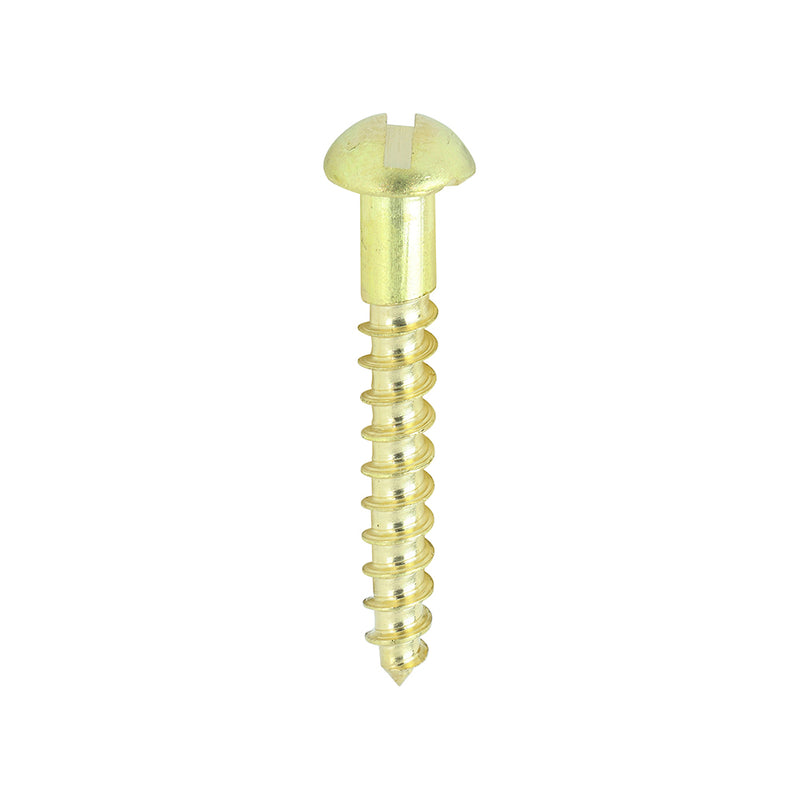 TIMco Solid Brass Round Head Woodscrews - 6 x 1 - 200 Pieces