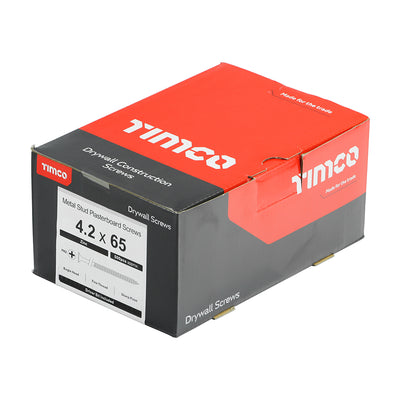 TIMco Drywall Fine Thread Bugle Head Silver Screws - 4.2 x 65 - 500 Pieces