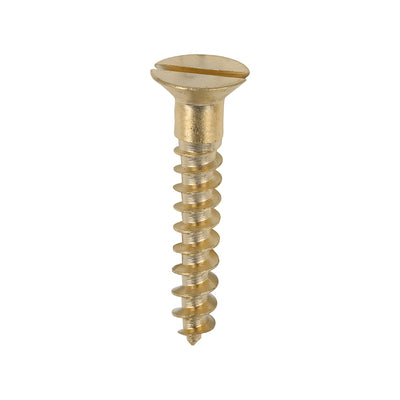 TIMco Solid Brass Countersunk Woodscrews - 8 x 1 - 200 Pieces