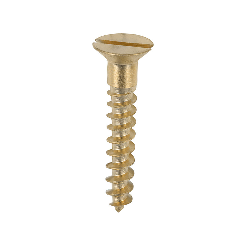TIMco Solid Brass Countersunk Woodscrews - 8 x 1 - 200 Pieces