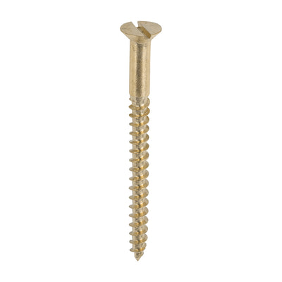 TIMco Solid Brass Countersunk Woodscrews - 8 x 2" - 200 Pieces