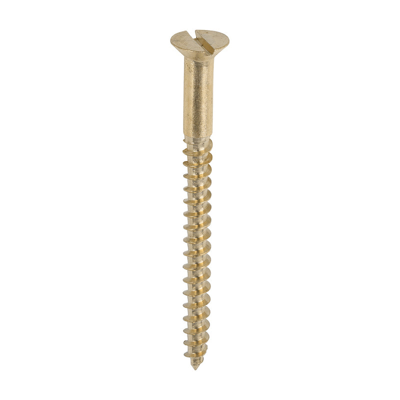 TIMco Solid Brass Countersunk Woodscrews - 8 x 2" - 200 Pieces